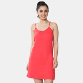 Envie Relaxed Fit Scoop Neck Thigh Length Kurta Slip - NVC3027 (Red)