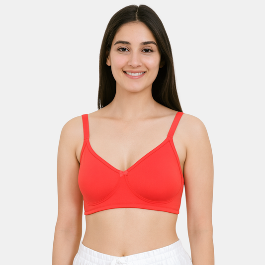 Envie Non-Padded Non-Wired 3/4th Coverage Minimiser Bra - NVB1139 (True red)