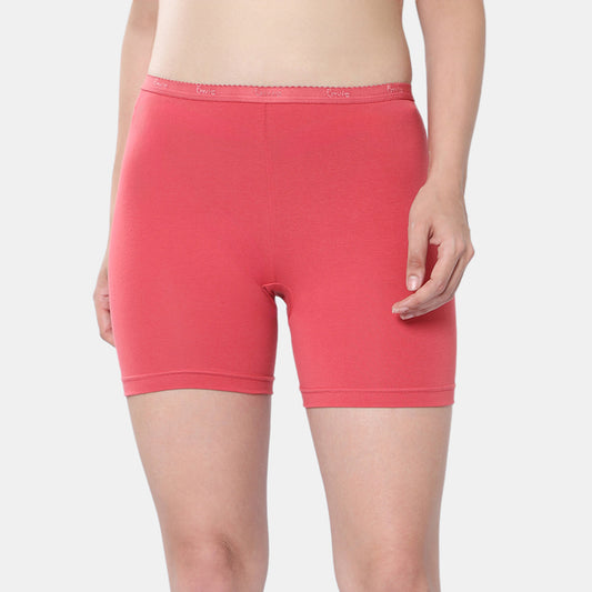 Envie Hugged Fit Thighcling Shorts - NVS5029 (Dark Coral)
