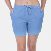 Envie Regular Fit Thigh Length Knitted Shorts - NVS5002 (Sapphire)