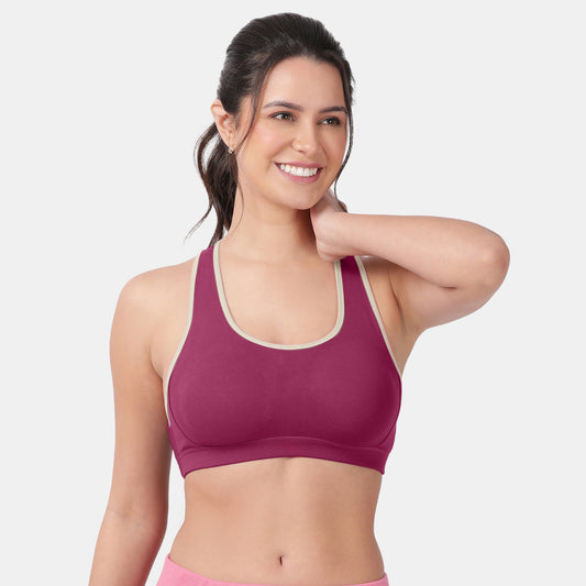 Envie Padded Non-Wired Full Coverage Sports Bra - NVB1050 (Voilet Quartz Mushroom)