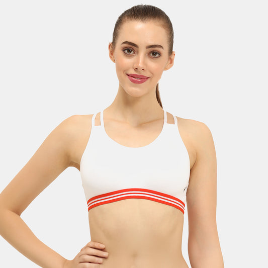 Envie Padded Non-Wired Full Coverage Sports Bra - NVB1069 (White)