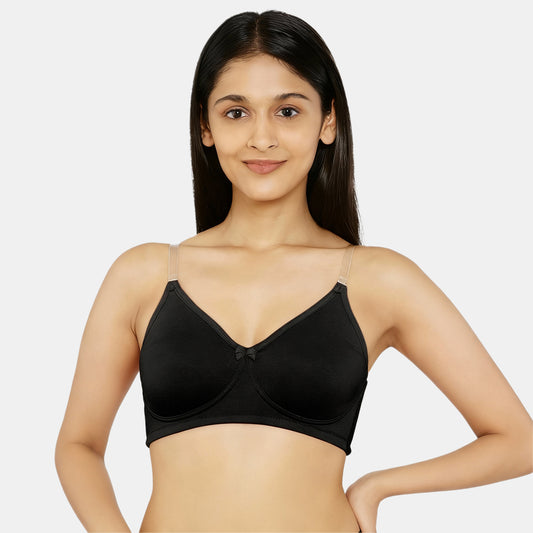 Envie Non-Padded Non-Wired 3/4th Coverage Minimiser Bra - NVB1136 (Black)