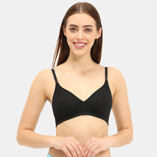 Envie Non-Padded Non-Wired 3/4th Coverage Minimiser Bra - NVB1083 (Black)