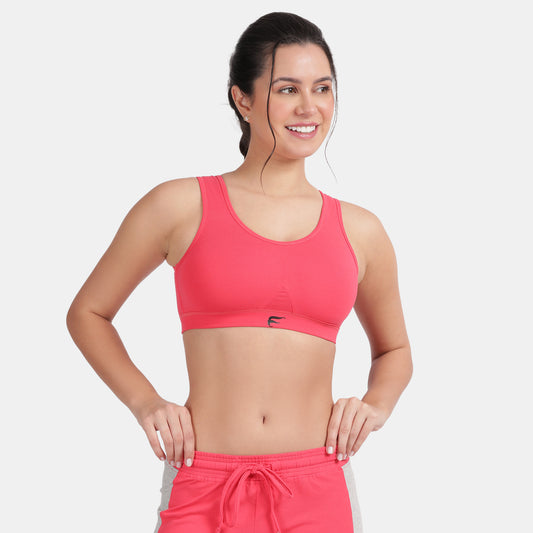 Envie Non-Padded Non-Wired Full Coverage Sports Bra - NVB1055 (Rosebite)
