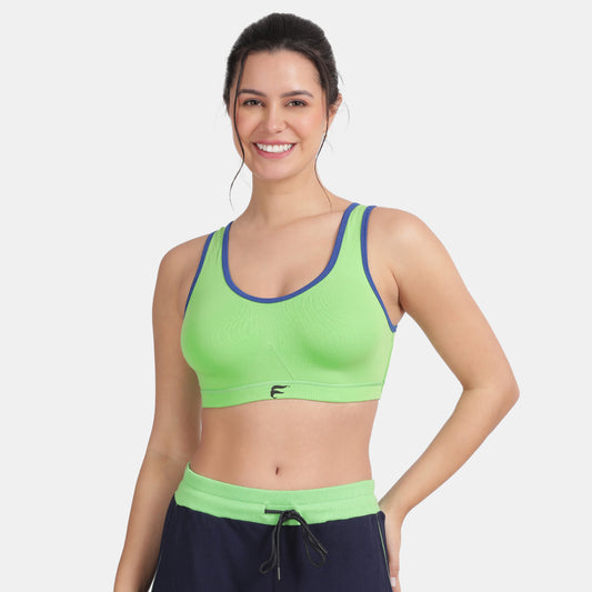 Envie Non-Padded Non-Wired Full Coverage Sports Bra - NVB1055 (Green Sapphire)