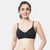 Black t shirt lace bra Envie non wired non padded 3/4th coverage seamless lace bra invisible under clothes daily wear