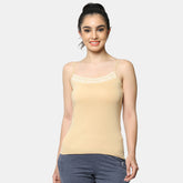 Envie Contour Fit Round Neck Short Length Lace Camisole - NVC3025 (Nude)