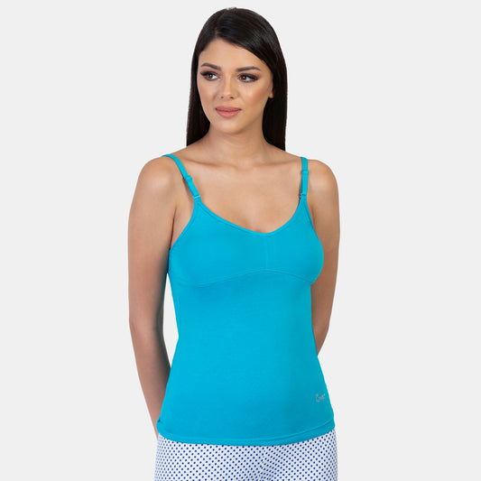 Envie Value+ Regular Fit V-Neck Short Length Moulded Camisole - NVC3004 (Blue Curacao)