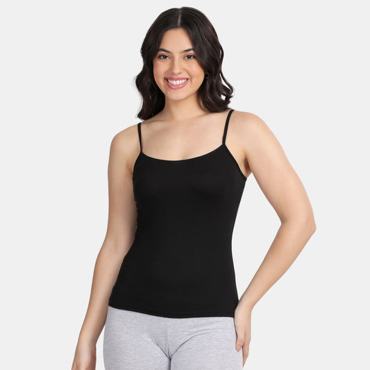Envie Regular Fit Scoop Neck Short Length Camisole - NVC3031 (Black)