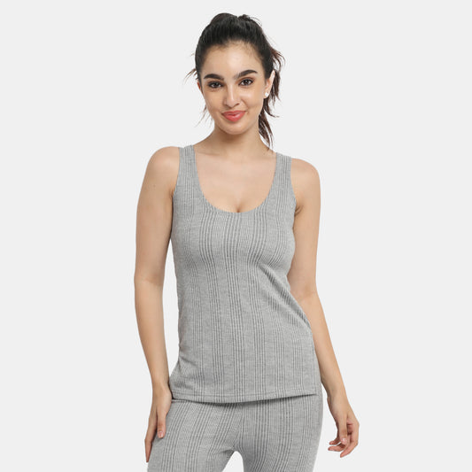 Envie Regular Fit Scoop Neck Thermal Tank Top - NVTHTM112 (Gray)
