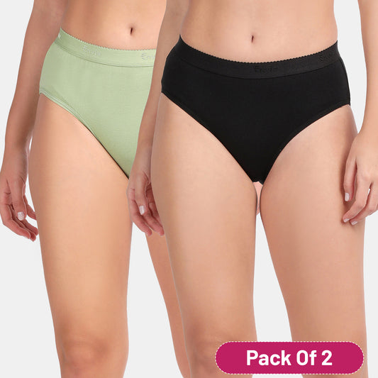 Envie Medium Rise 3/4th Coverage Hipster (Pack of 2) - NVP2054 (Black Green)