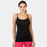 Envie Regular Fit Scoop Neck Hip Length Basic Camisole - NVC3015 (Black)