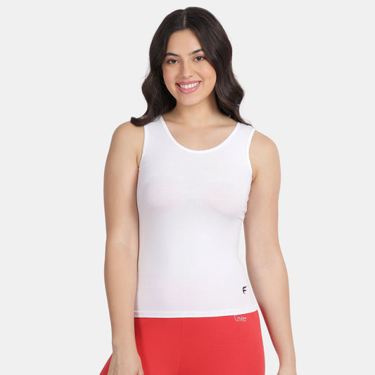 Envie Regular Fit U-Neck Short Length Tank Top - NVC3019 (White)