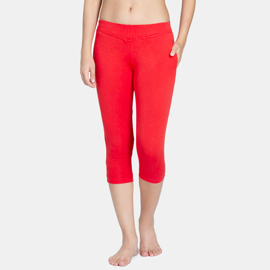 Envie Hugged Fit 3/4th Length Capri - NVCP6011 (True Red)