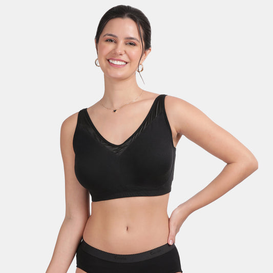 Envie Non-Padded Non-Wired Full Coverage T-Shirt Bra - NVB1056 (Black)