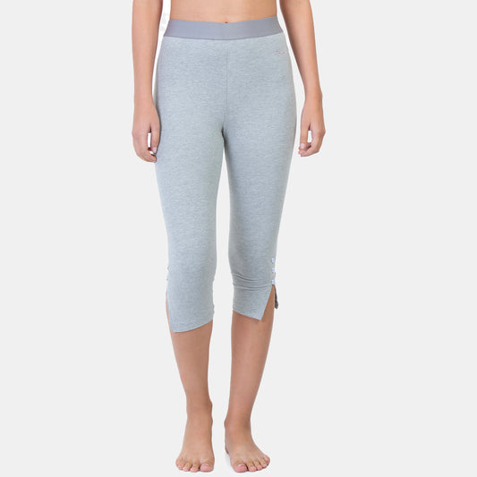 Envie Hugged Fit 3/4th Length Solid Capri - NVCP6001 (Grey Melange)