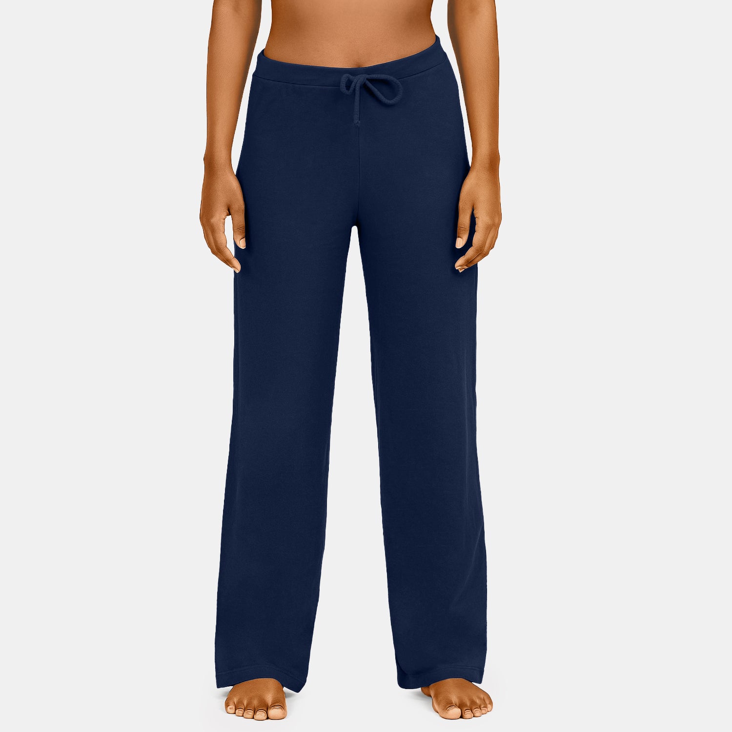 Waist Navy Blue Sweatpants Walmart Envie Relaxed Fit Wide Leg