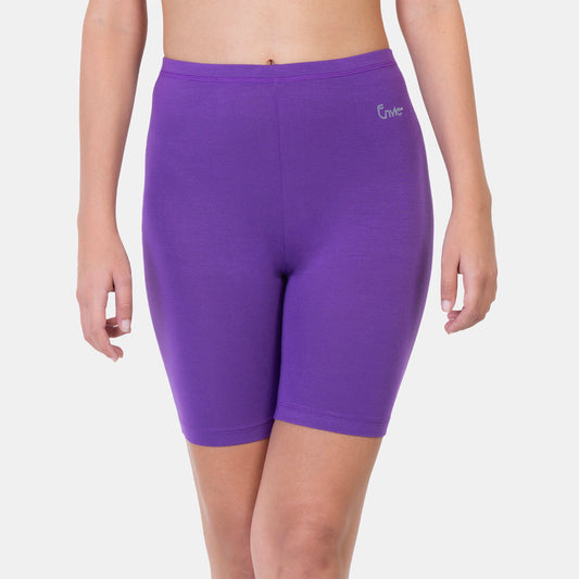 Envie Value+ Hugged Fit Thigh Length Cycling Shorts - NVS5020 (Purple)