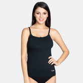 Envie Regular Fit Round Neck Short Length Basic Camisole - NVC3001 (Black)