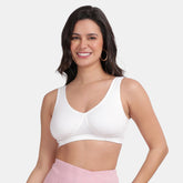 Envie Non-Padded Non-Wired Full Coverage Sleeping Bra - NVB1022 (White)