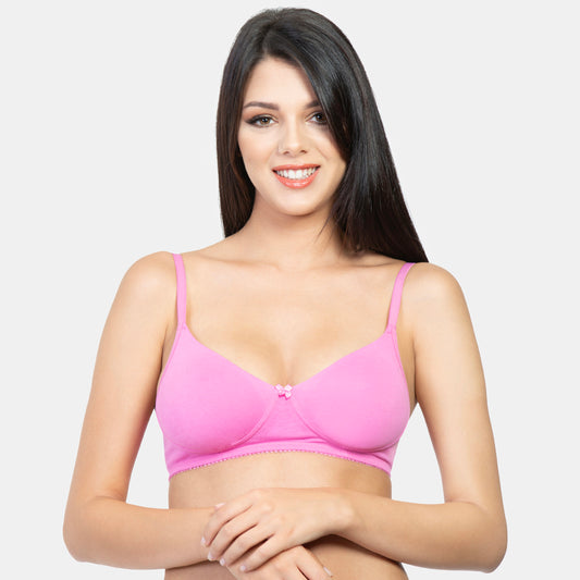 Envie Non-Padded Non-Wired 3/4th Coverage T-Shirt Bra - NVB1002 (Pink)