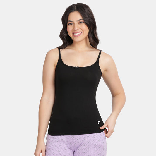 Envie Relaxed Fit Scoop Neck Short Length Camisole - NVC3010 (Black)