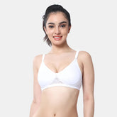 White t shirt lace bra Envie non wired non padded full coverage seamless lace bra invisible under clothes daily wear