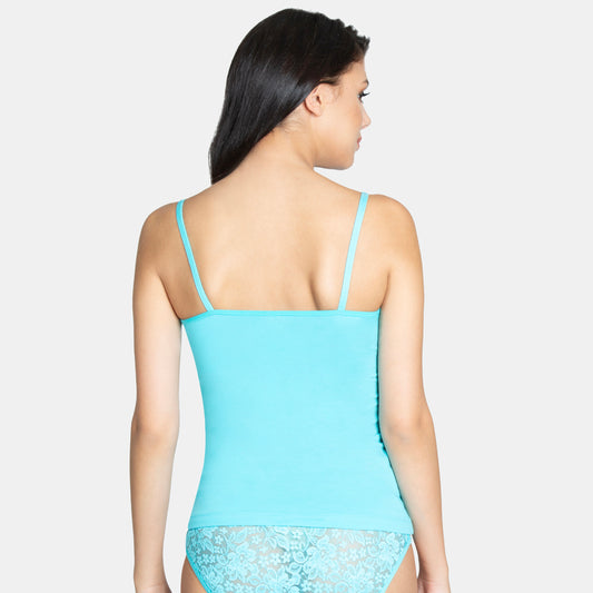 Envie Regular Fit Round Neck Short Length Basic Camisole - NVC3001 (Blue Curacao)