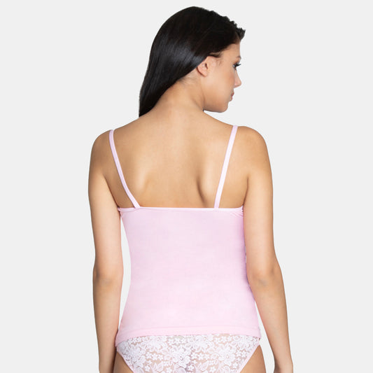 Envie Regular Fit Round Neck Short Length Basic Camisole - NVC3001 (Light Pink)
