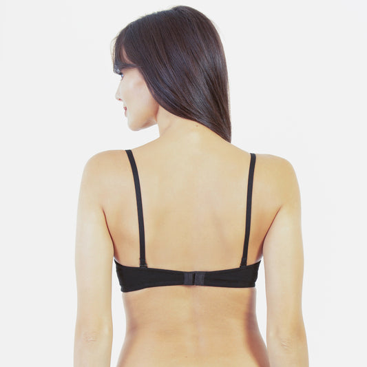 Envie Padded Wired Demi Cup Balconette Bra - NVB1030 (Black)