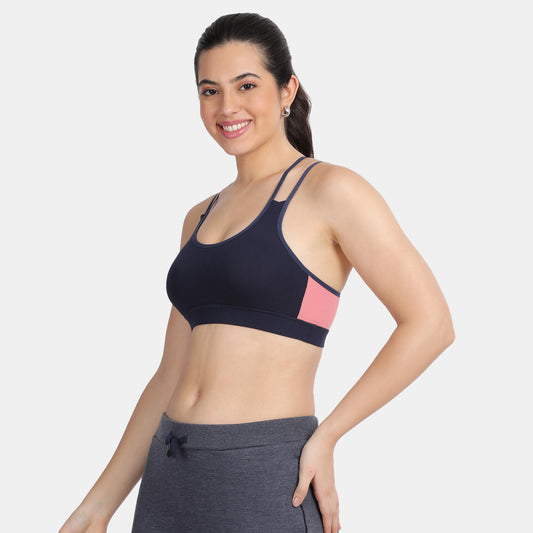 Envie Padded Non-Wired Full Coverage Sports Bra - NVB1068 (Navy Woodrose)