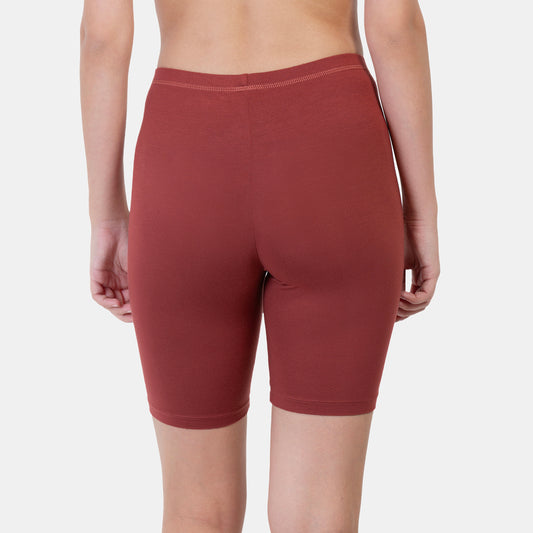 Envie Hugged Fit Thigh Length Cycling Shorts - NVS5020 (Lt. Maroon)