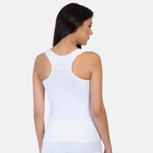 Envie U-Neck Short Length Racerback Tank Top - NVC3003 (White)