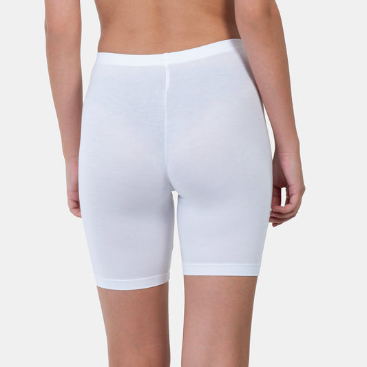 Envie Hugged Fit Thigh Length Cycling Shorts - NVS5020 (White)
