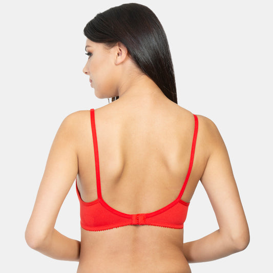 Envie Non-Padded Non-Wired 3/4th Coverage Minimizer Bra - NVB1001 (True Red)