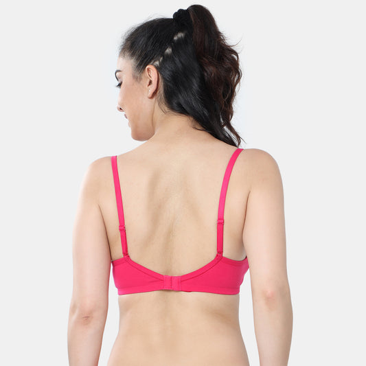 Envie Padded Non-Wired 3/4th Coverage T-Shirt Lace Bra - NVB1115 (Fusia)