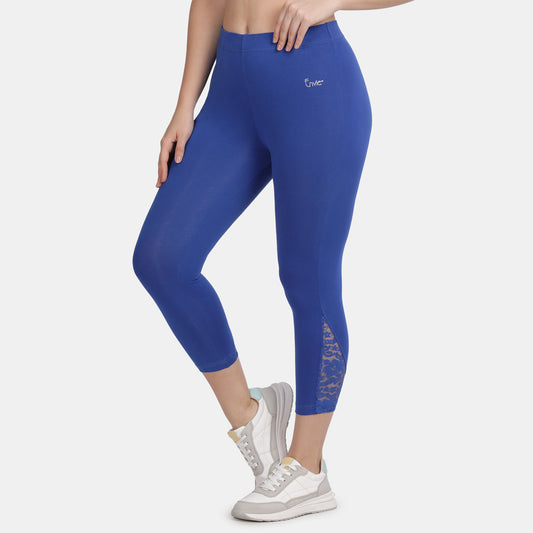 Envie Hugged Fit 3/4th Length Lace Capri - NVCP6003 (Sapphire)