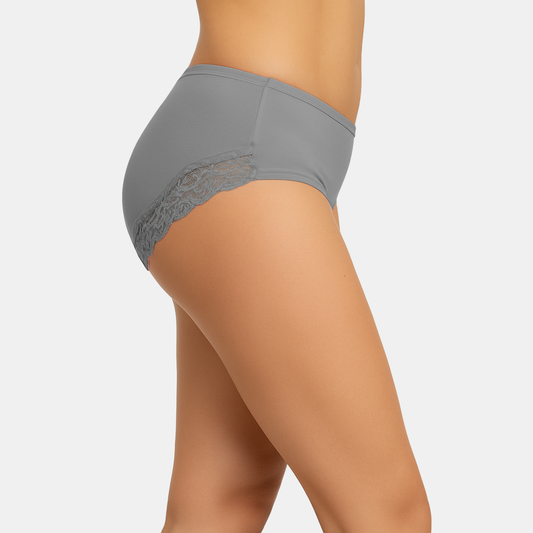 Envie Mid Rise 3/4th Coverage Lace Hipster - NVP2064 (Grey Melange)