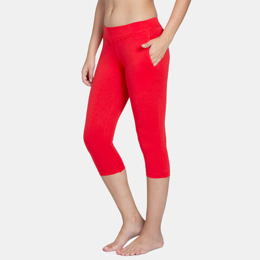 Envie Hugged Fit 3/4th Length Capri - NVCP6011 (True Red)