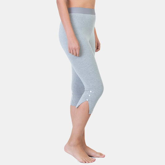 Envie Hugged Fit 3/4th Length Solid Capri - NVCP6001 (Grey Melange)