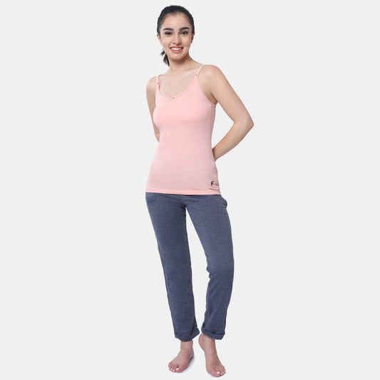 Envie Regular Fit Round Neck Short Length Basic Camisole - NVC3001 (Peach)