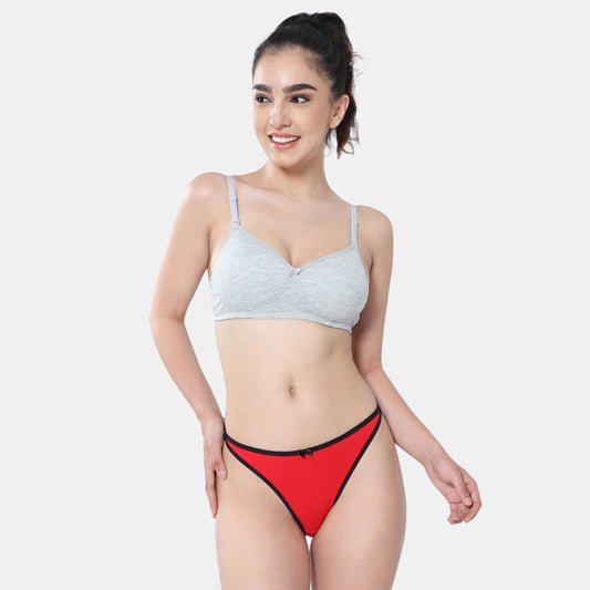 Envie Padded Non-Wired 3/4th Coverage T-Shirt Bra - NVB1105 (Grey Melange)