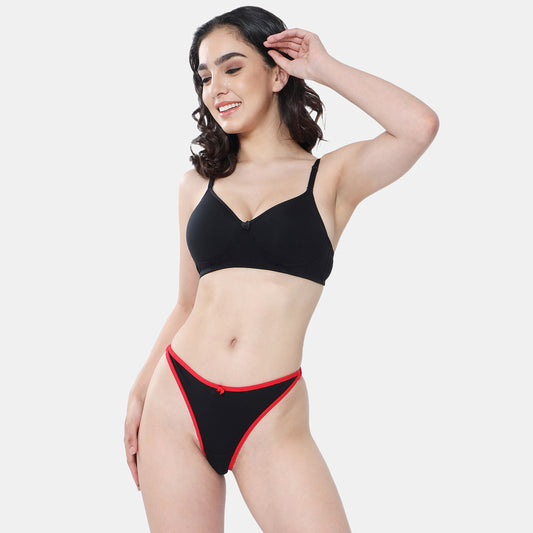 Envie Padded Non-Wired 3/4th Coverage T-Shirt Bra - NVB1105 (Black)