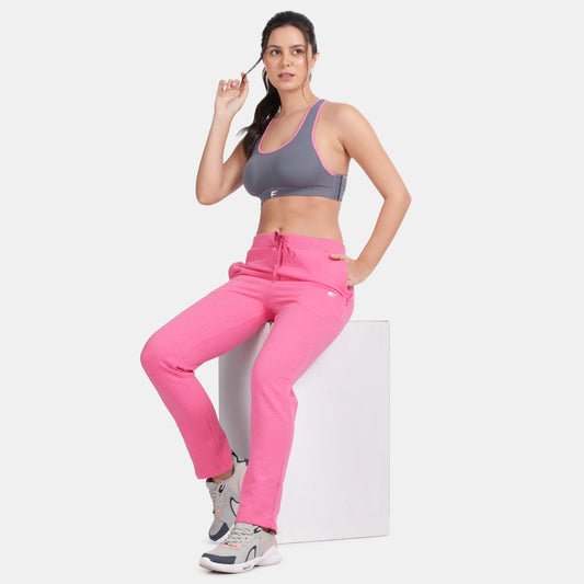 Envie Regular Fit Ankle Length Fleece Track Pant - NVTP8013 (Pink Melange)