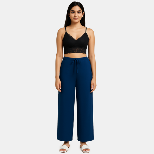 Envie Regular Fit Wide Leg Baggy Pant – NVTP8017 (Majolica Blue)