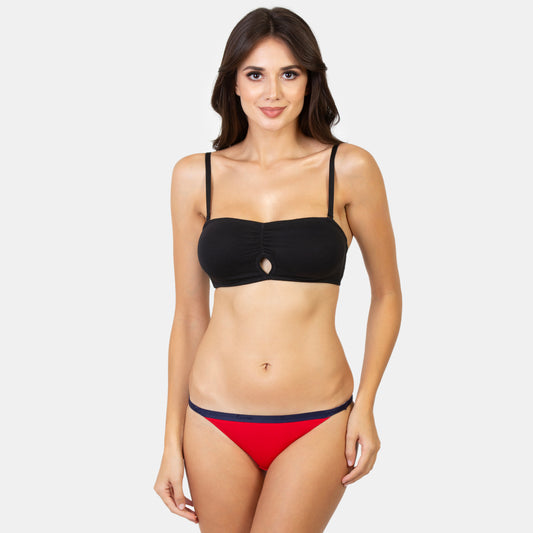 Envie Non-Padded Non-Wired Medium Coverage Bandeau Bra - NVB1027 (Black)