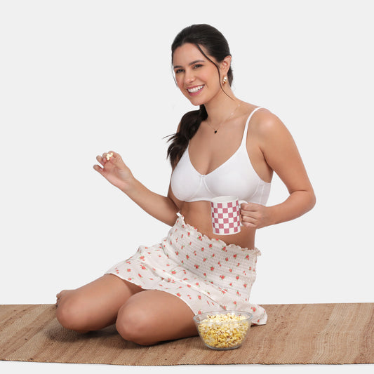 Envie Non-Padded Non-Wired 3/4th Coverage T-Shirt Bra - NVB1057 (White)