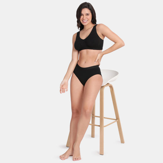 Envie Non-Padded Non-Wired Full Coverage Sleeping Bra - NVB1022 (Black)