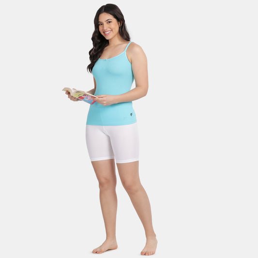 Envie Hugged Fit Thigh Length Cycling Shorts - NVS5019 (White)